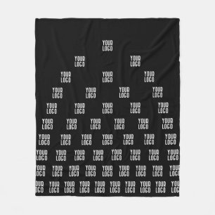 Your Logo Unique Arch Pattern   Black (editable) Fleece Blanket