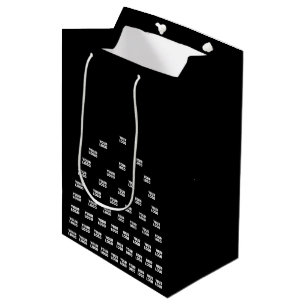 Your Logo Unique Arch Pattern Black (editable) Medium Gift Bag