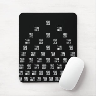 Your Logo Unique Arch Pattern   Black (editable) Mouse Pad