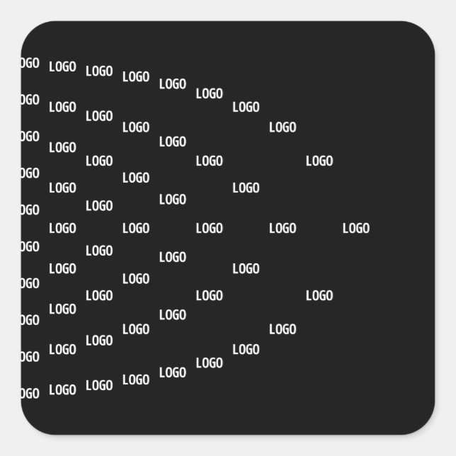 Your Logo Unique Arch Pattern | Black (editable) Square Sticker (Front)