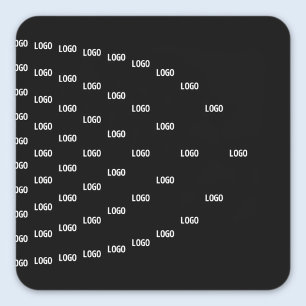 Your Logo Unique Arch Pattern Black (editable) Square Sticker