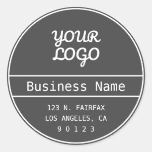 Your Logo Unique Editable Business Return Address Classic Round Sticker