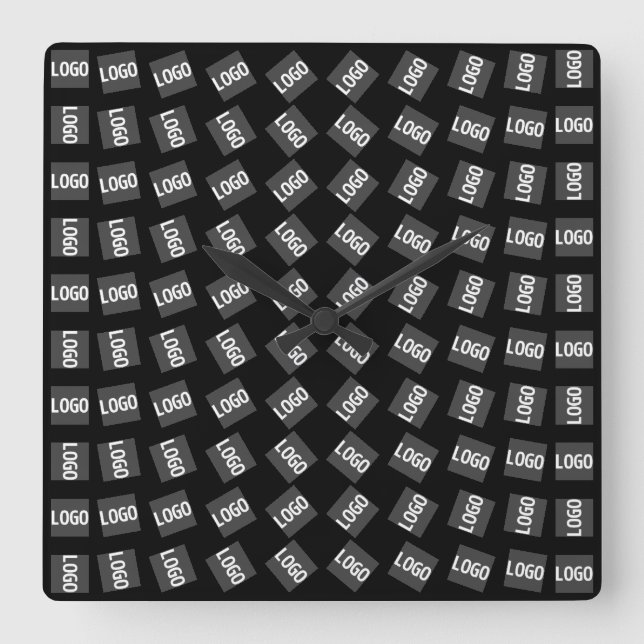 Your Logo | Unique Geometric Pattern Square Wall Clock (Front)