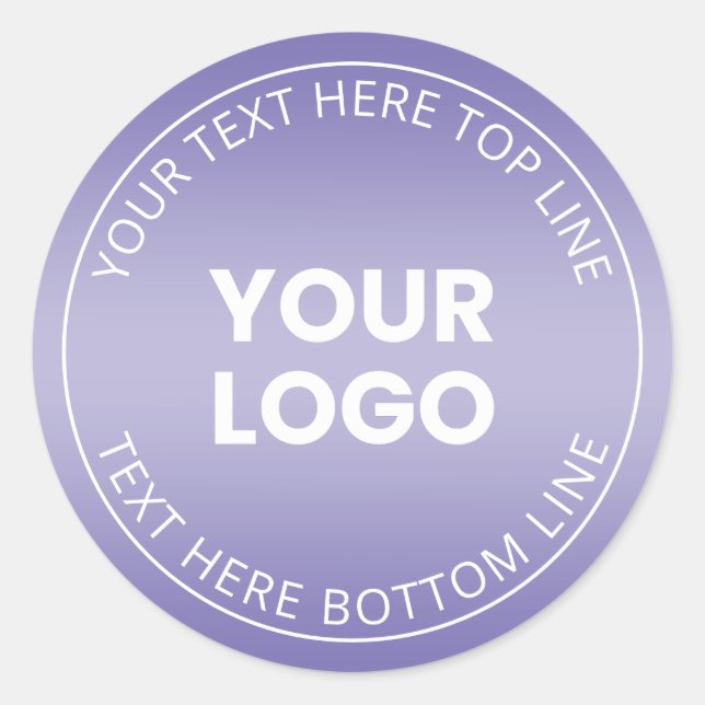 Your Logo w/Editable Any Colour Gradient  Classic Round Sticker (Front)