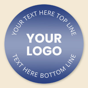 Your Logo w/Editable Any Colour Gradient Classic Round Sticker