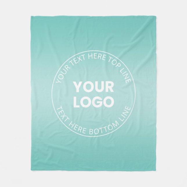 Your Logo w/Editable Any Colour Gradient  Fleece Blanket (Front)