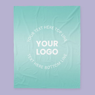 Your Logo w/Editable Any Colour Gradient  Fleece Blanket