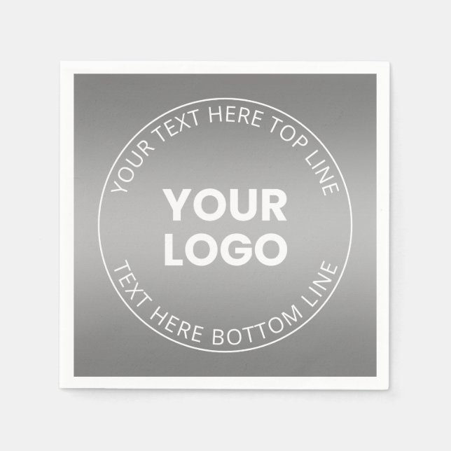 Your Logo w/Editable Any Colour Gradient  Napkin (Front)