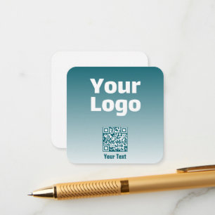 Your Logo w/Editable QR code & Gradient Ombre Enclosure Card