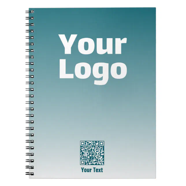 5886 Code Your Logo w/Editable QR code & Gradient Ombre Notebook | Zazzle