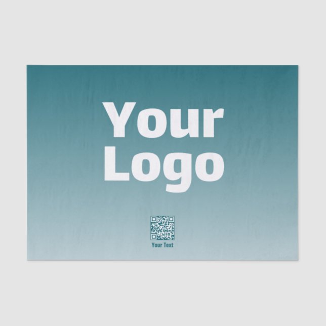 Your Logo w/Editable QR code & Gradient Ombre Tissue Paper (Front)