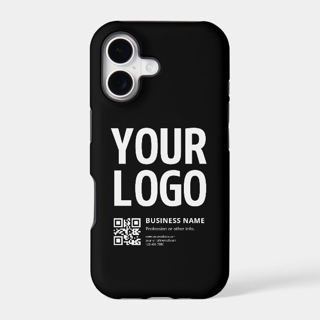 Your Logo w/Editable QR code & Text (Back)