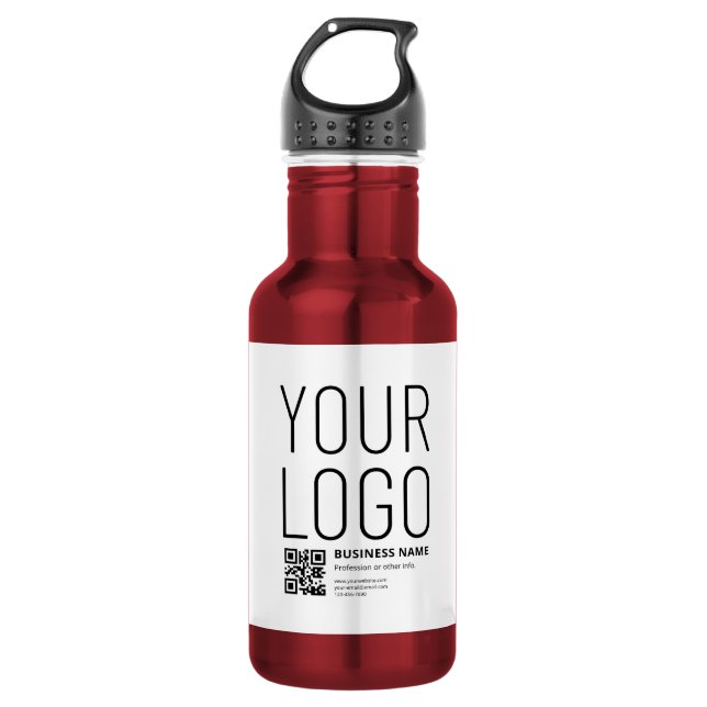 Your Logo w/Editable QR code & Text 532 Ml Water Bottle (Front)