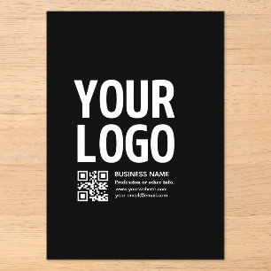 Your Logo w/Editable QR code & Text Acrylic Invitations