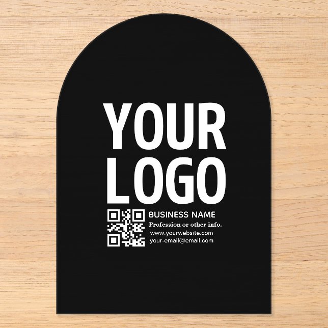 Your Logo w/Editable QR code & Text  Acrylic Invitations (Front)