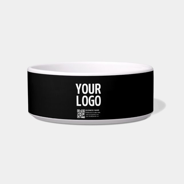 Your Logo w/Editable QR code & Text  Bowl (Front)