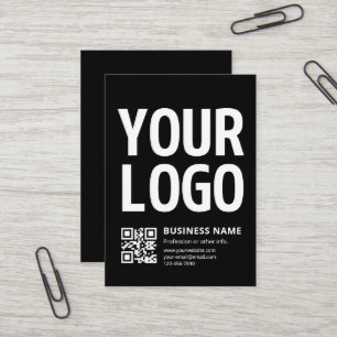 Your Logo w/Editable QR code & Text Business Card