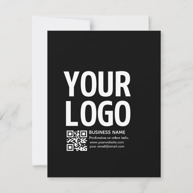 Your Logo w/Editable QR code & Text  Card (Front)