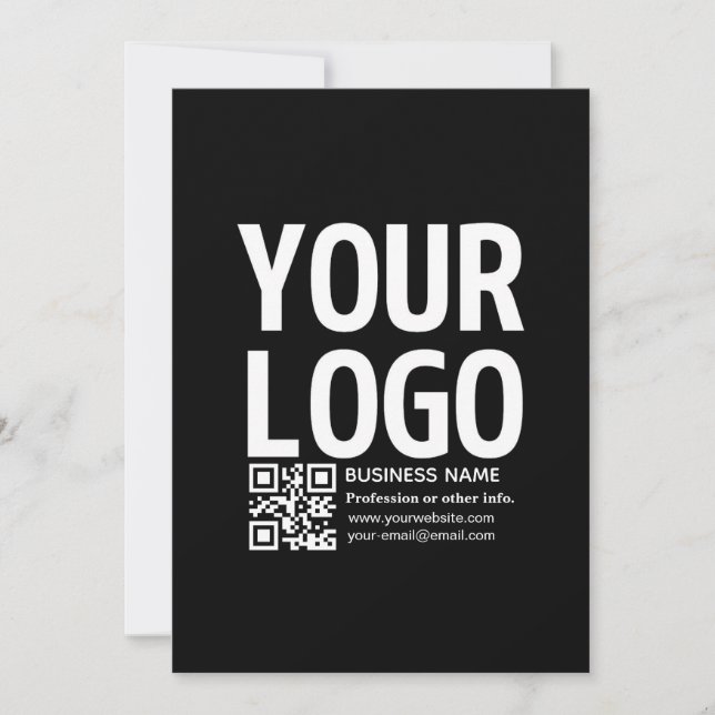 Your Logo w/Editable QR code & Text  Card (Front)
