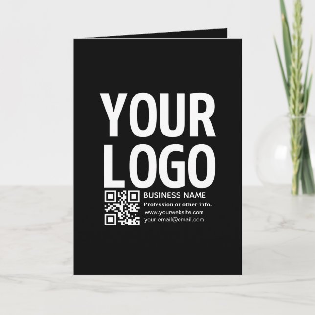 Your Logo w/Editable QR code & Text  Card (Front)