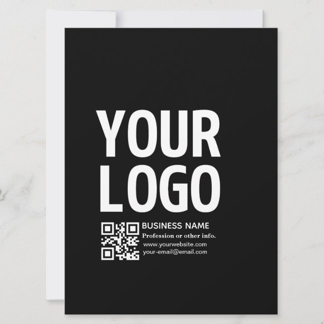 Your Logo w/Editable QR code & Text  Card (Front)