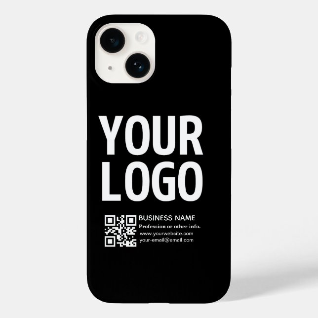 Your Logo w/Editable QR code & Text  Case-Mate iPhone Case (Back)