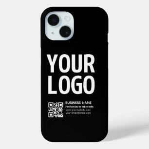 Your Logo w/Editable QR code & Text iPhone 15 Case