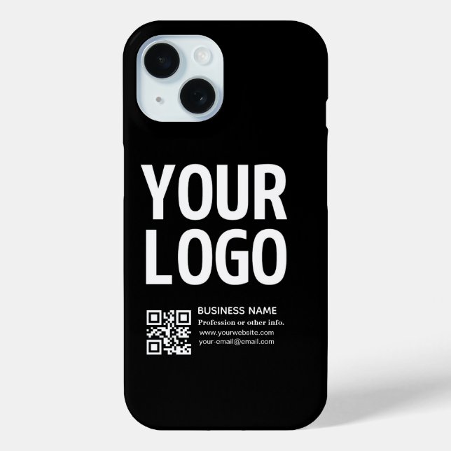 Your Logo w/Editable QR code & Text  Case-Mate iPhone Case (Back)
