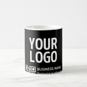 Your Logo w/Editable QR code & Text Coffee Mug