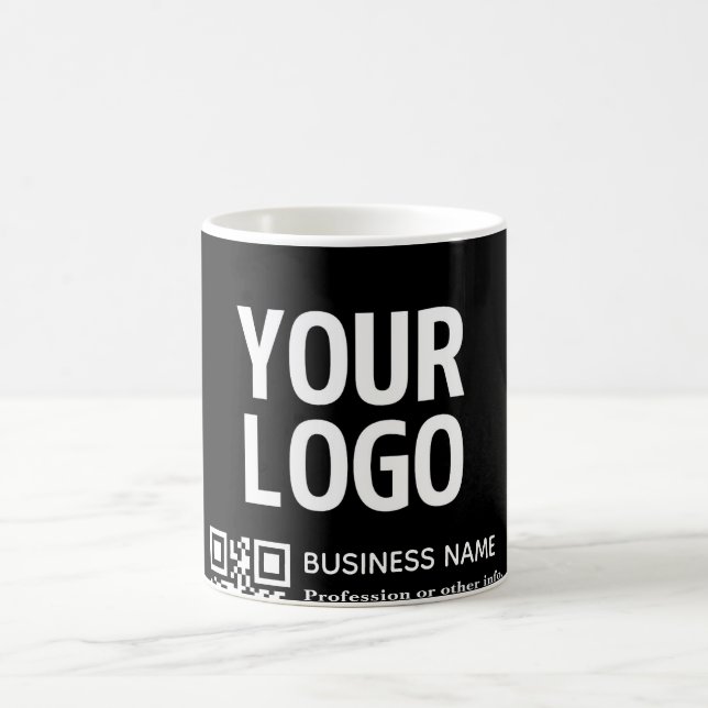 Your Logo w/Editable QR code & Text  Coffee Mug (Center)