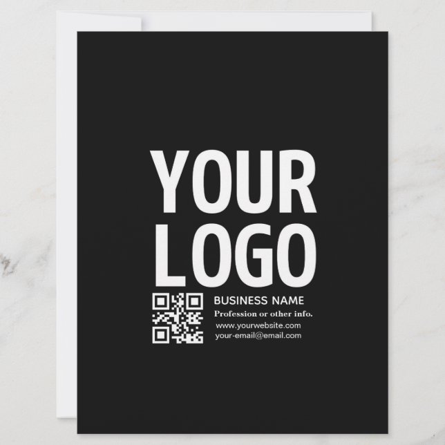 Your Logo w/Editable QR code & Text  Custom Letterhead (Front)