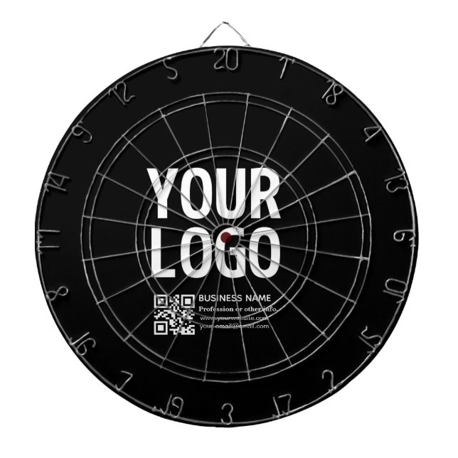 Your Logo w/Editable QR code & Text  Dartboard (Front)