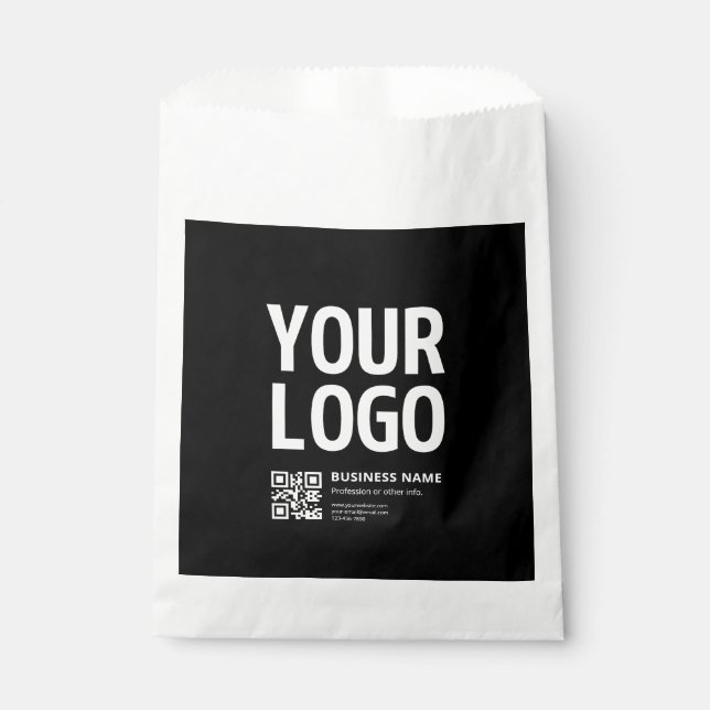 Your Logo w/Editable QR code & Text Favour Bag (Front)