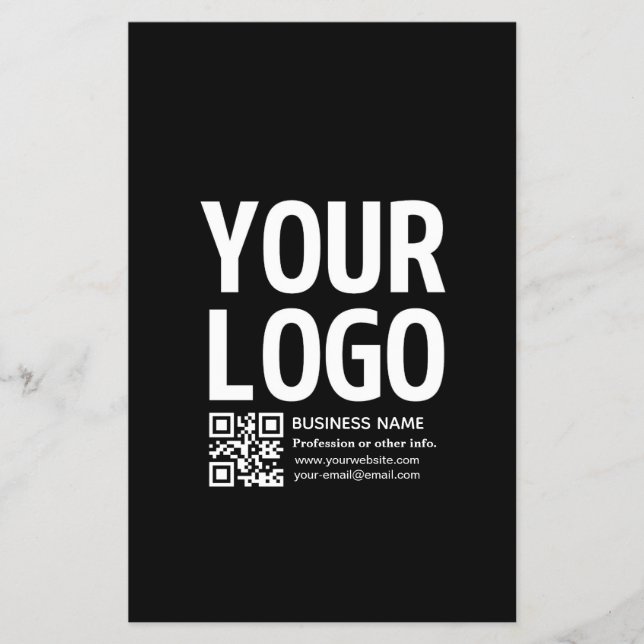 Your Logo w/Editable QR code & Text  Flyer (Front)
