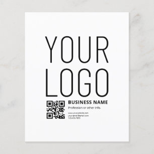 Your Logo w/Editable QR code & Text Flyer