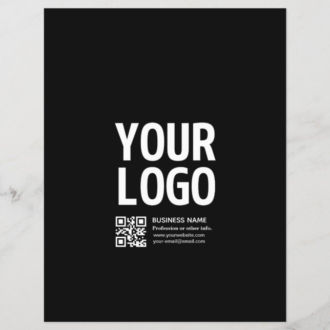 Your Logo w/Editable QR code & Text  Flyer (Front)