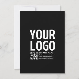 Your Logo w/Editable QR code & Text Holiday Card