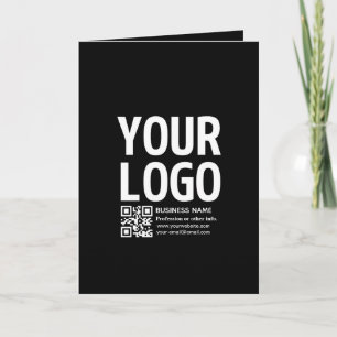 Your Logo w/Editable QR code & Text Holiday Card