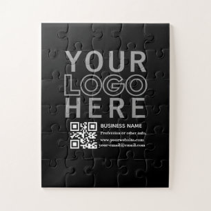 Your Logo w/Editable QR code & Text  Jigsaw Puzzle
