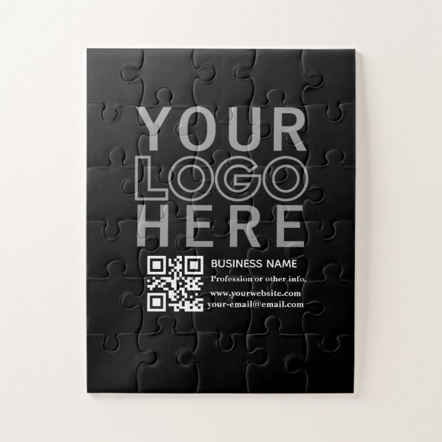 Your Logo w/Editable QR code & Text  Jigsaw Puzzle (Vertical)