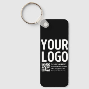 Your Logo w/Editable QR code & Text Key Ring