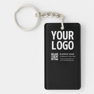 Your Logo w/Editable QR code & Text Key Ring