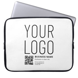 Your Logo w/Editable QR code & Text Laptop Sleeve