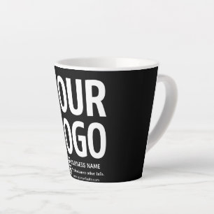 Your Logo w/Editable QR code & Text Latte Mug