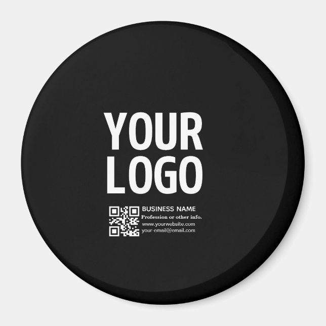Your Logo w/Editable QR code & Text  Magnet (Front)