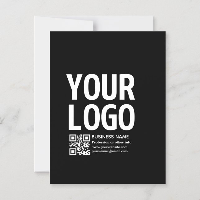 Your Logo w/Editable QR code & Text  Magnetic Invitation (Front)