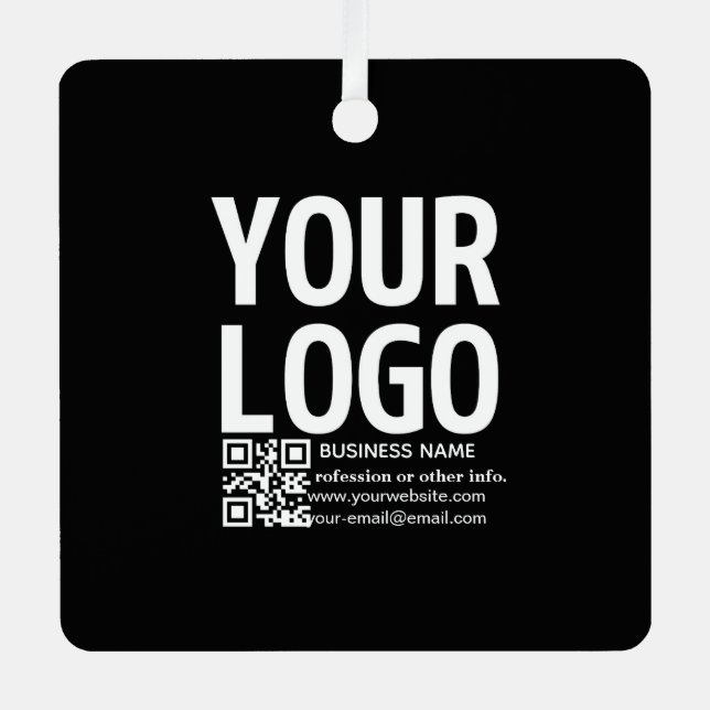 Your Logo w/Editable QR code & Text  Metal Tree Decoration (Front)