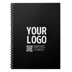 Your Logo w/Editable QR code & Text Notebook