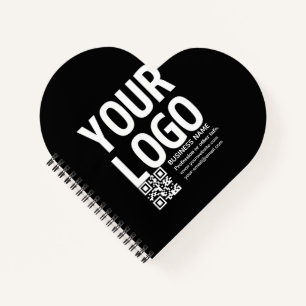 Your Logo w/Editable QR code & Text Notebook