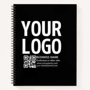 Your Logo w/Editable QR code & Text Notebook